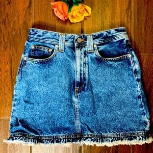 Alessandra Rich Denim High Rise Mini Skirt